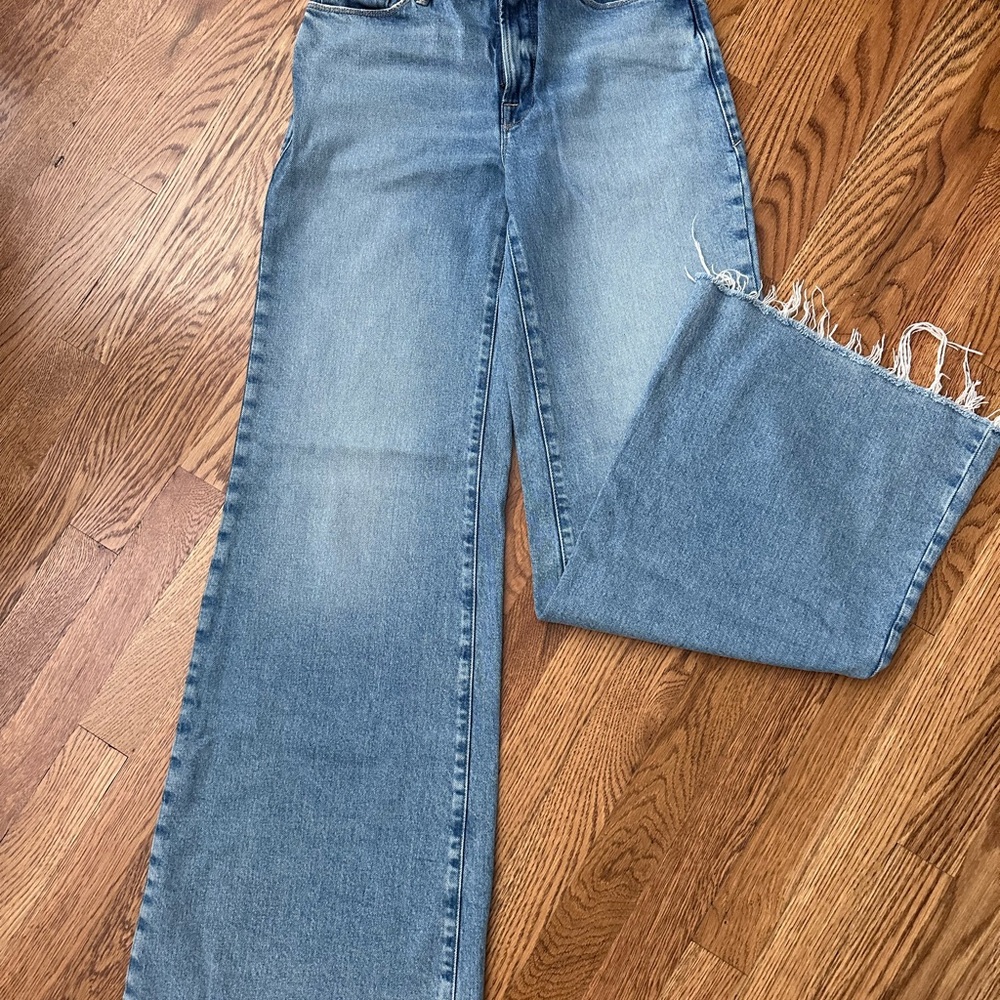 Good American Medium Blue Wide Leg Jeans